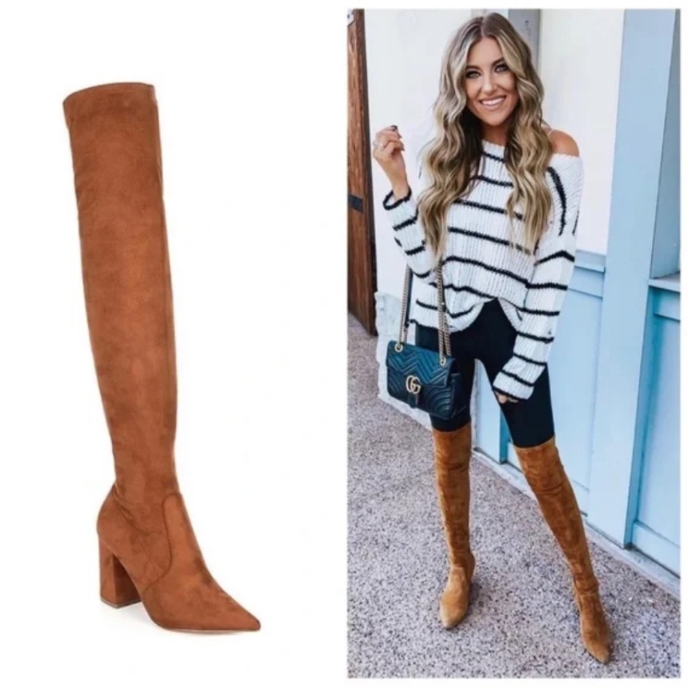 Steve Madden Huntley Over the Knee Boot in Cognac Brown